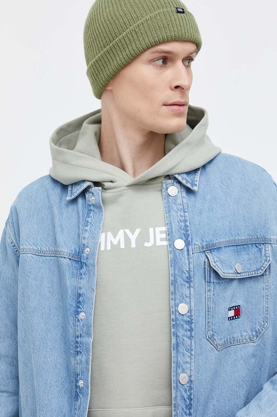 Rifľová košeľa Tommy Jeans modrá DM0DM18328