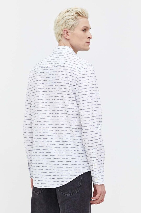 Ρούχα Βαμβακερό πουκάμισο Tommy Jeans DM0DM18337 λευκό