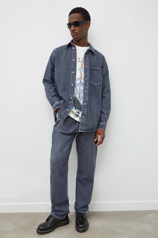 Samsoe Samsoe camasa jeans M23400079 gri SS24