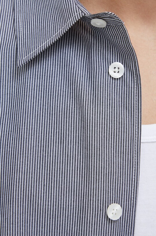 Хлопковая рубашка Samsoe Samsoe M23400021 серый