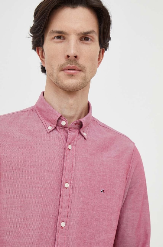 Košile Tommy Hilfiger slim burgundské MW0MW33782