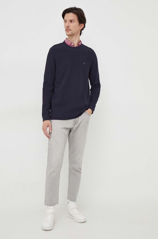 Odzież Tommy Hilfiger koszula bawełniana MW0MW33782 bordowy