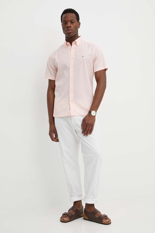 Odzież Tommy Hilfiger koszula bawełniana MW0MW33809 różowy