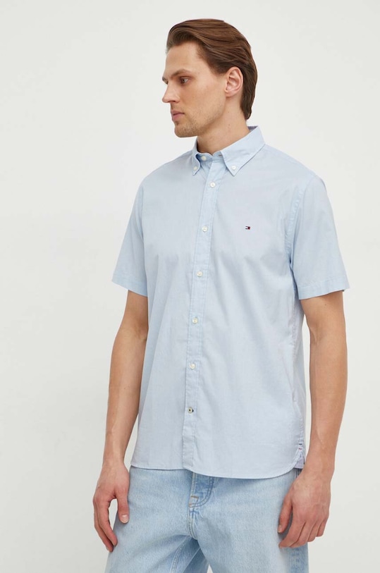 Tommy Hilfiger koszula bawełniana bawełna niebieski MW0MW33809