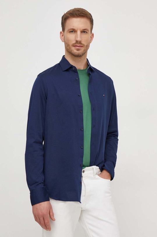 Košile Tommy Hilfiger slim námořnická modř MW0MW34247