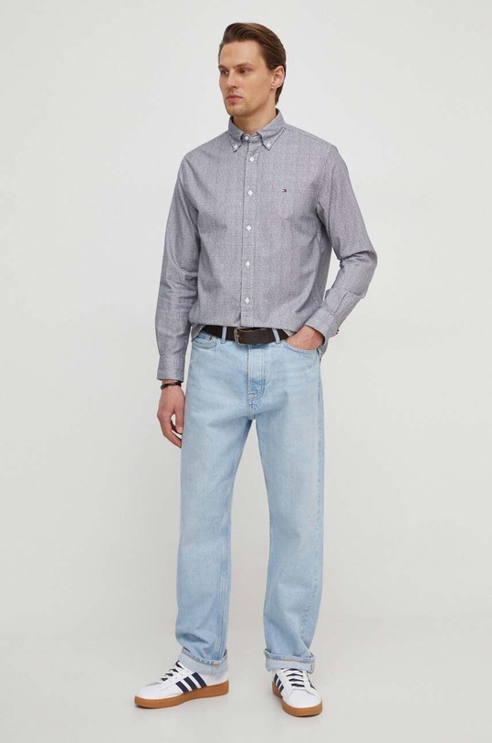 Odzież Tommy Hilfiger koszula bawełniana MW0MW33776 czarny