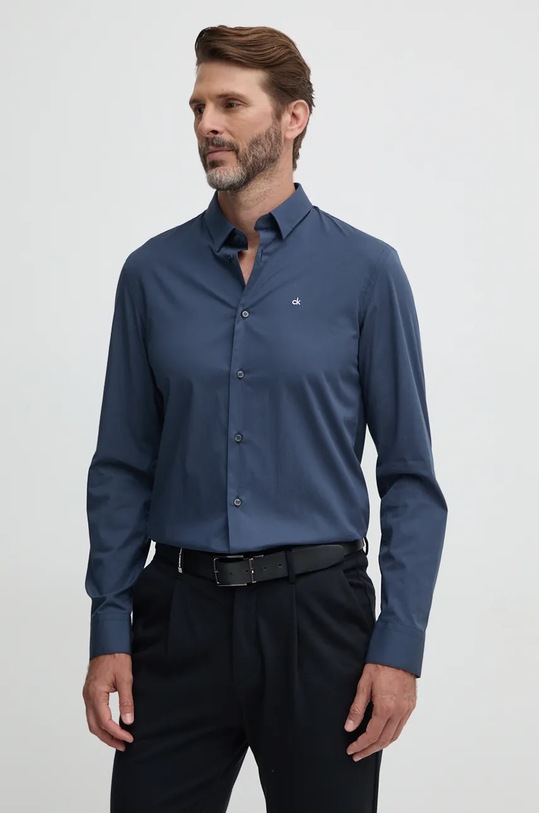 Košile Calvin Klein slim tyrkysová K10K110856