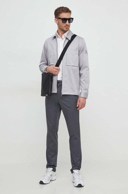 Košeľa Calvin Klein K10K112356 sivá SS24
