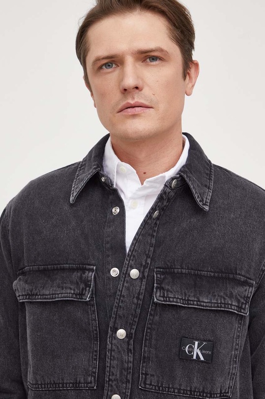 Calvin Klein Jeans kurtka jeansowa czarny J30J324581