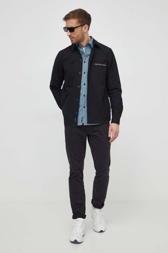 Odzież Calvin Klein Jeans koszula bawełniana J30J324612 czarny