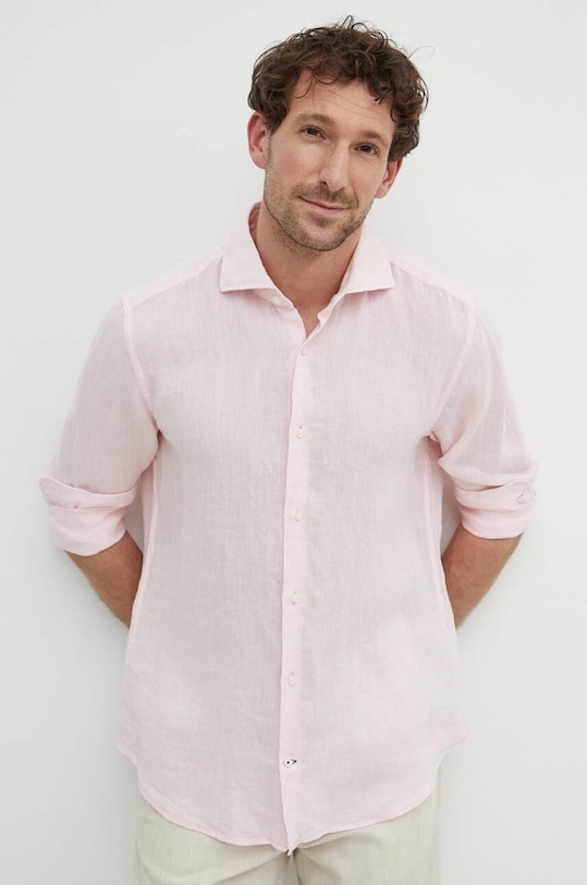 Joop! koszula lniana Pai regular różowy 30041389