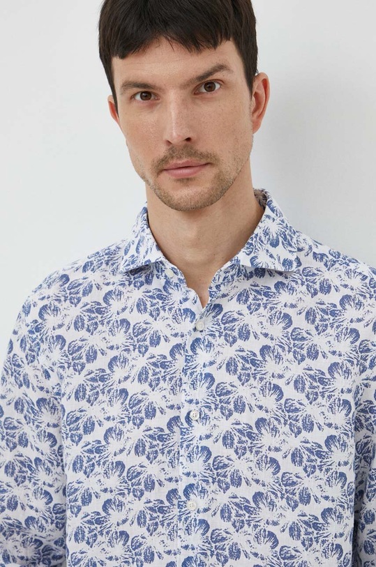 Ľanová košeľa Joop! Pai 30041396 modrá