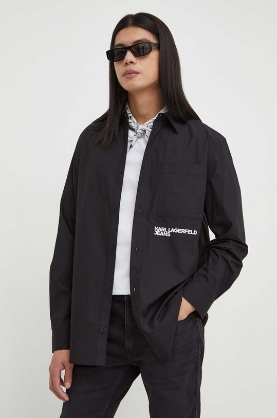 Karl Lagerfeld Jeans pamut ing pamut fekete 240D1601