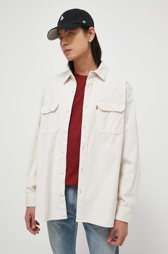 Levi's koszula bawełniana wzorzyste beżowy 19573