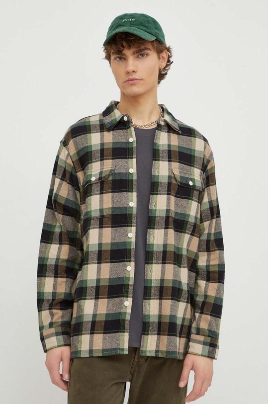Levi's camasa din bumbac cu modele verde 19573