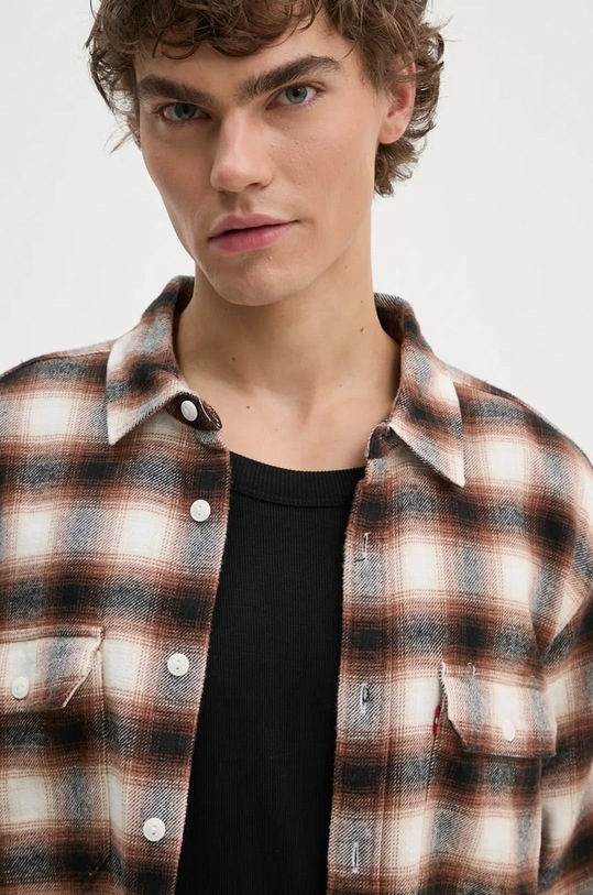 Bavlnená košeľa Levi's hnedá 19573