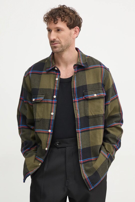Levi's camasa din bumbac cu modele verde 19573