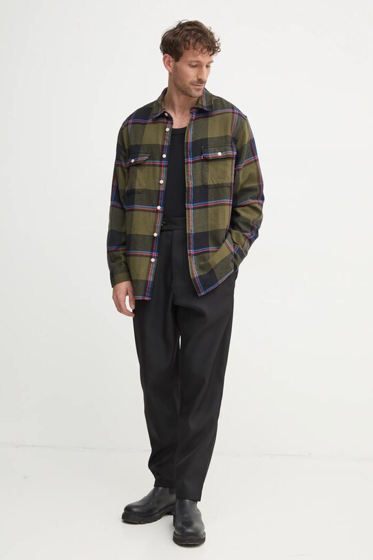 Levi's camasa din bumbac 19573 verde AW24
