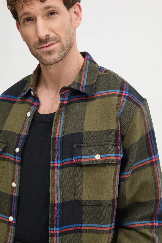 Levi's camasa din bumbac verde 19573
