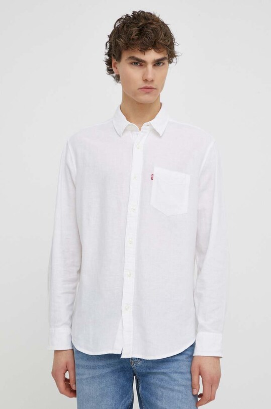Levi's camasa din bumbac cu modele alb 85746