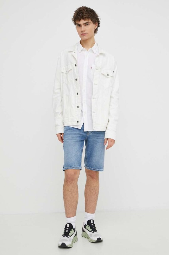 Levi's camasa din bumbac 85746 alb SS24