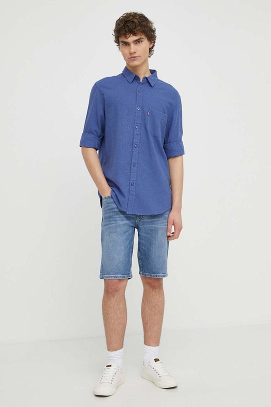Levi's koszula bawełniana 85746 niebieski SS24