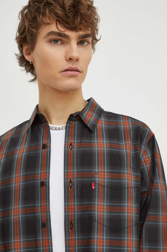 Βαμβακερό πουκάμισο Levi's 85746 μαύρο