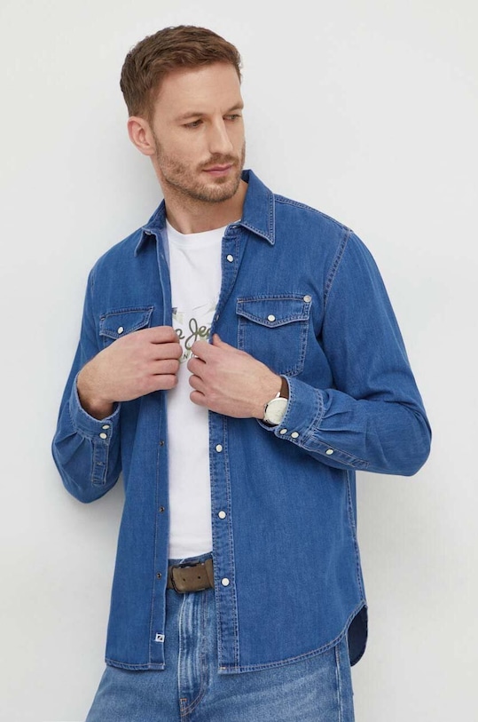 Pepe Jeans koszula HAMMOND regular granatowy PM307509HT8