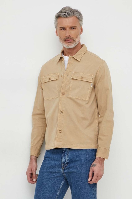 Pepe Jeans koszula LELE z elastanem beżowy PM308272