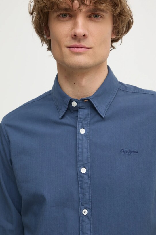 Pepe Jeans camasa din bumbac PM308274 albastru