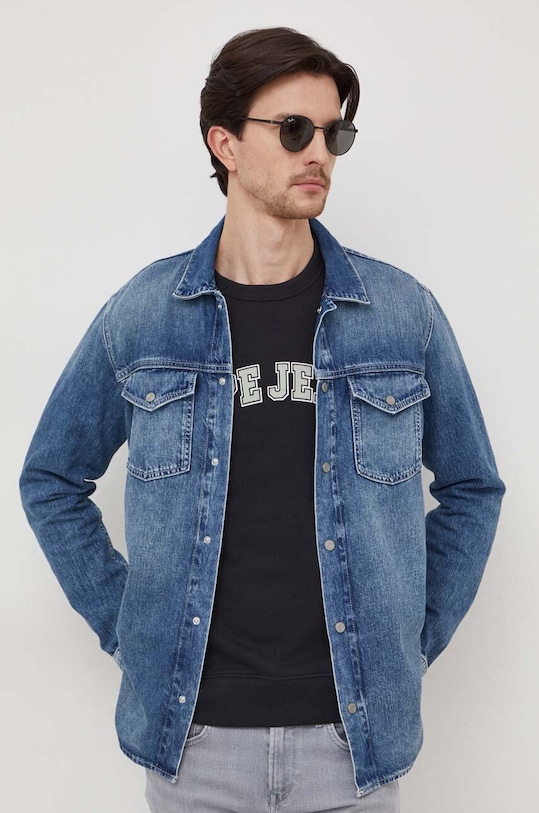 Pepe Jeans koszula jeansowa Dave Liberty regular granatowy PM308286