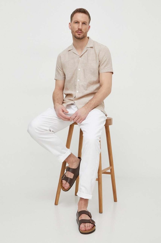 Îmbrăcăminte Lindbergh cămașă de in 30.203319.SAND bej