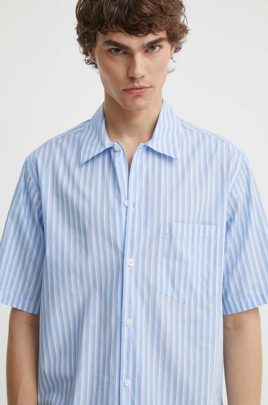 Samsoe Samsoe koszula bawełniana SAAYO M24100054 niebieski