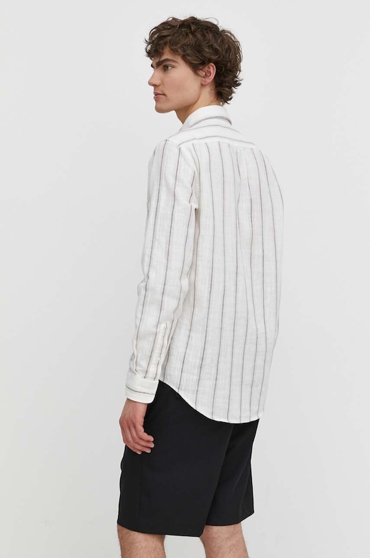 Дрехи Риза с лен Samsoe Samsoe LIAM M22100012 бял