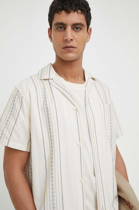 Bavlněná košile Les Deux LDM401077 béžová