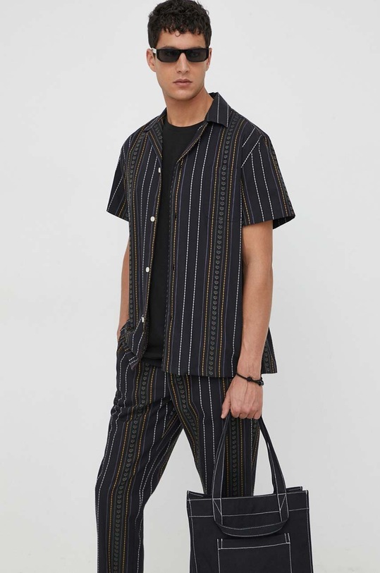 Les Deux camasa din bumbac scurt negru LDM401077