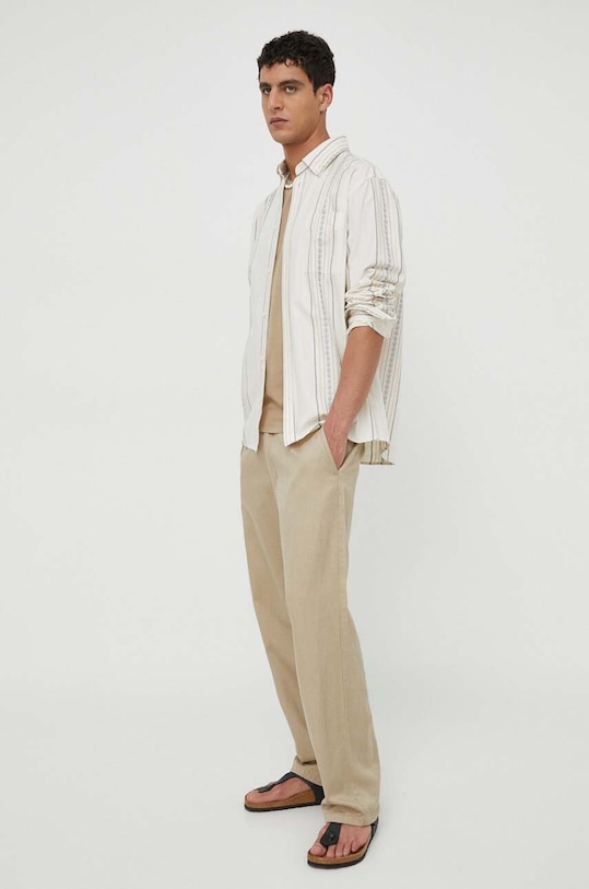 Les Deux koszula bawełniana LDM410177 beżowy SS24