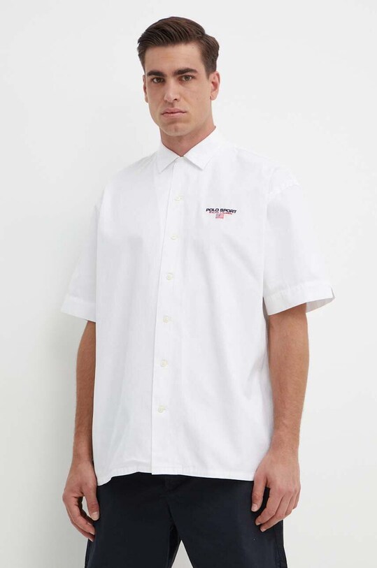Хлопковая рубашка Polo Ralph Lauren белый 710945727