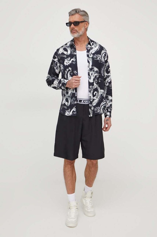 Košeľa Versace Jeans Couture 76GAL2R0 čierna SS24