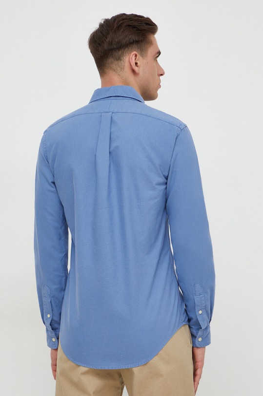 Хлопковая рубашка Polo Ralph Lauren голубой 710723610