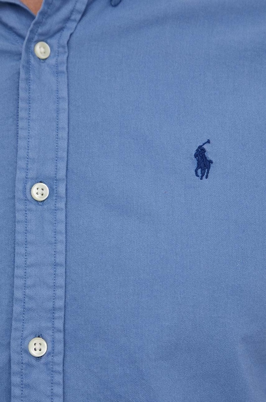 Хлопковая рубашка Polo Ralph Lauren 710723610 голубой