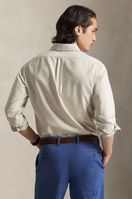 Polo Ralph Lauren koszula męska bawełniana 710805562 brązowy SS26