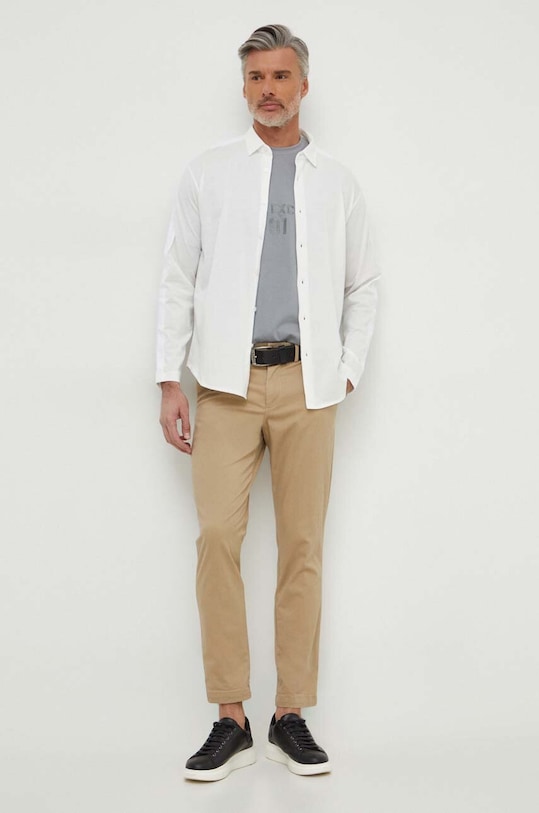 Одежда Хлопковая рубашка Armani Exchange 3DZCLA.ZJ9AZ бежевый