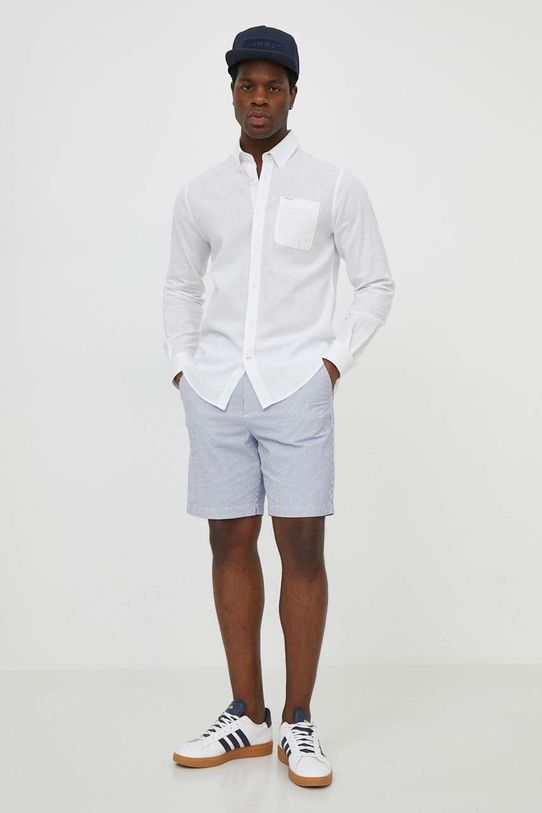 Abbigliamento Barbour camicia di lino MSH5090 bianco
