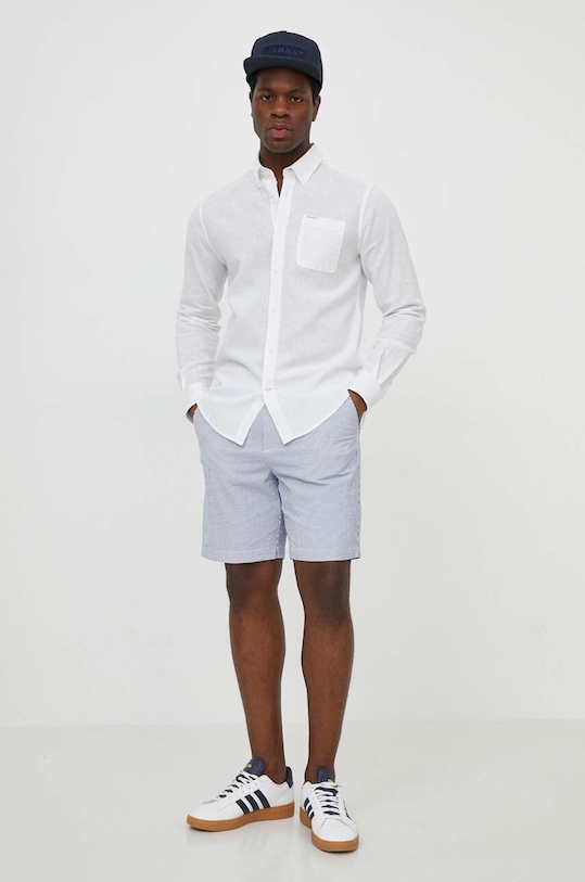 Odzież Barbour koszula lniana MSH5090 biały