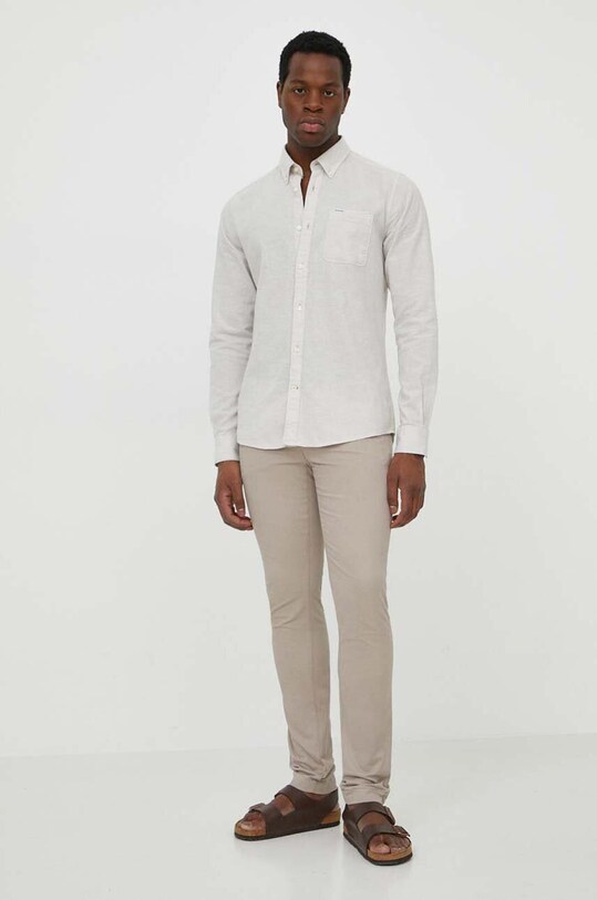 Льняная рубашка Barbour MSH5090 бежевый SS25