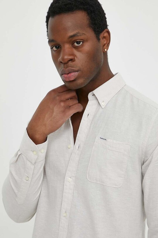 Льняная рубашка Barbour бежевый MSH5090