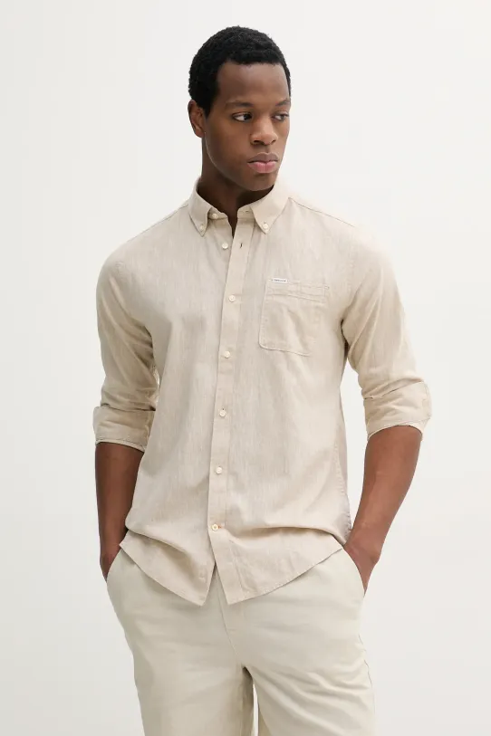 Barbour koszula lniana beżowy MSH5090