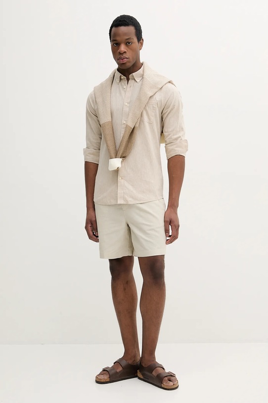 Barbour koszula lniana MSH5090 beżowy SS25