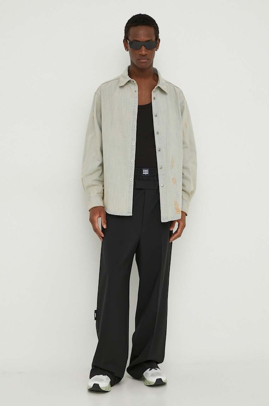 Rifľová košeľa MSGM 3640ME231L.247098 modrá SS24